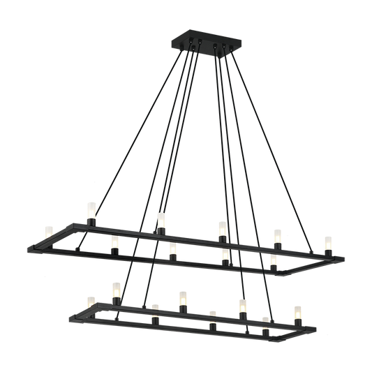 Matteo Lighting Cascadian 18-Light Chandelier Matte Black