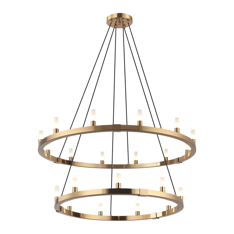 Matteo Lighting Cascadian 21-Light Chandelier Aged Gold Brass