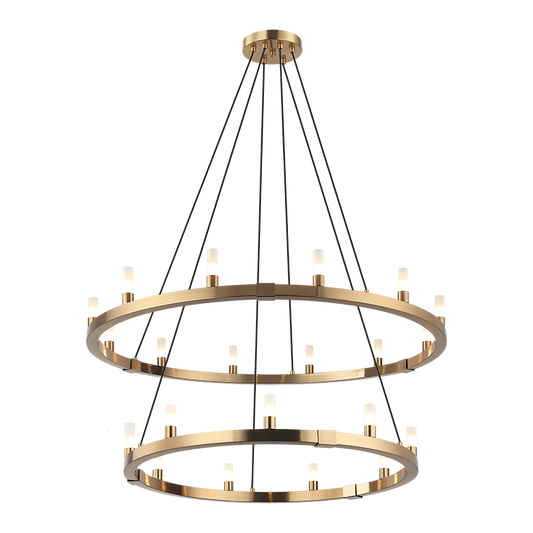 Matteo Lighting Cascadian 21-Light Chandelier Aged Gold Brass