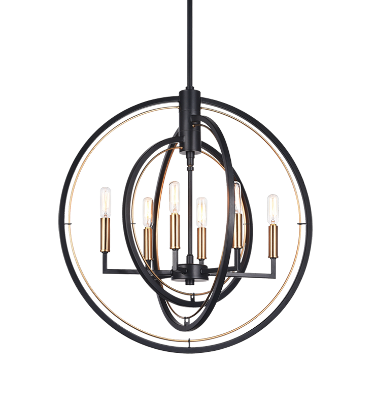 Matteo Lighting Odyssey 6-Light Chandelier Black
