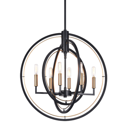 Matteo Lighting Odyssey 6-Light Chandelier Black