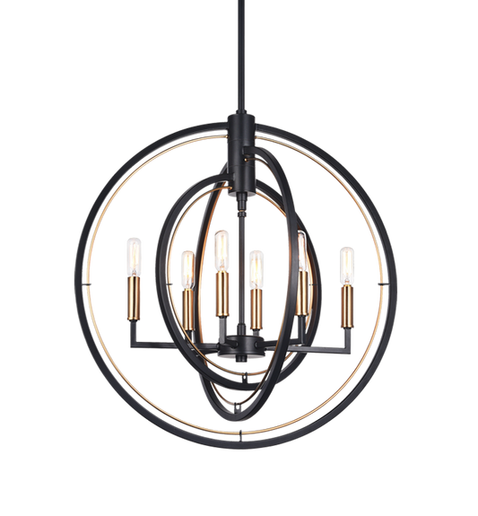 Matteo Lighting Odyssey 6-Light Chandelier Black