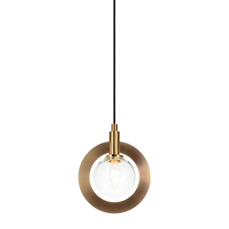 Matteo Lighting Astro 4-in Pendant Aged Brass, Black