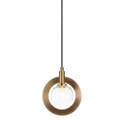 Matteo Lighting Astro 4-in Pendant Aged Brass, Black