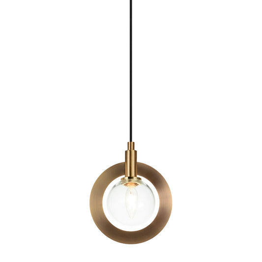 Matteo Lighting Astro 4-in Pendant Aged Brass, Black
