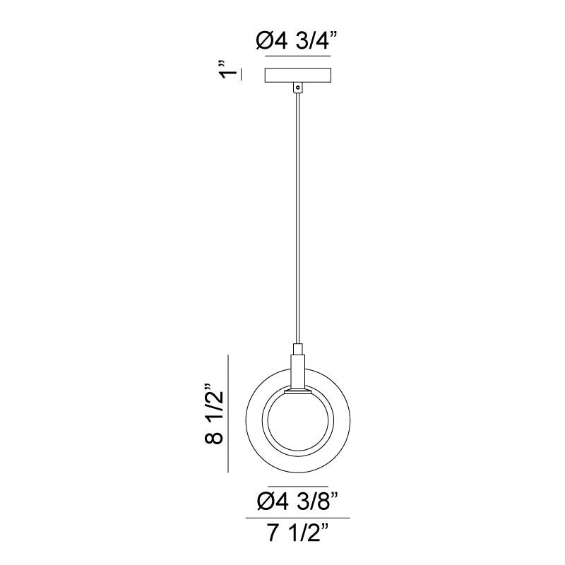Matteo Lighting Astro 4-in Pendant Black