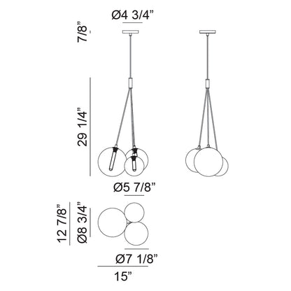 Magma 3-Light Chandelier