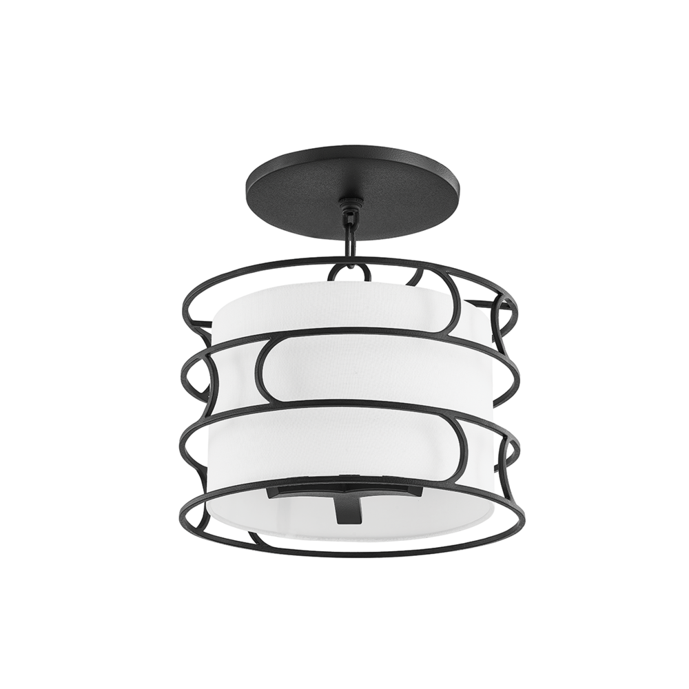 Troy Reedley Semi-Flush Mount Forged Iron