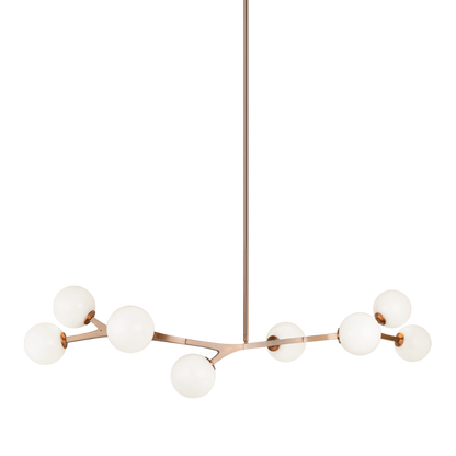 Matteo Lighting Rami 8-Light Linear Chandelier Brass, Aged Brass