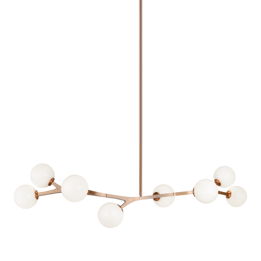 Matteo Lighting Rami 8-Light Linear Chandelier Brass, Aged Brass