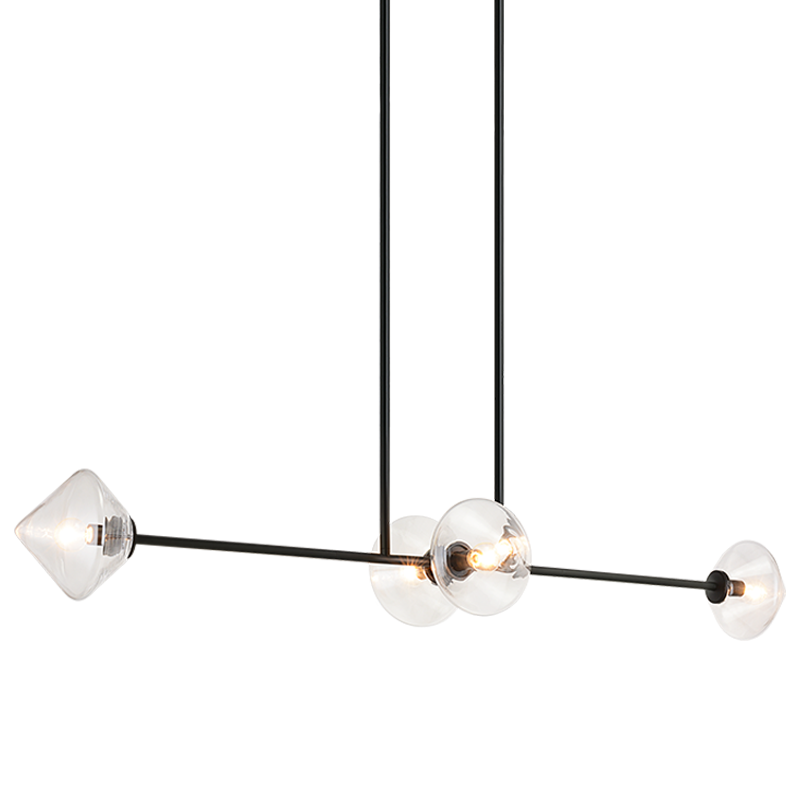 Matteo Lighting Novo 4-Light 47-in Linear Pendant Black