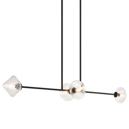 Matteo Lighting Novo 4-Light 47-in Linear Pendant Black