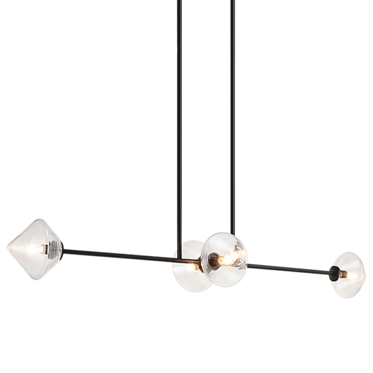 Matteo Lighting Novo 4-Light 47-in Linear Pendant Black