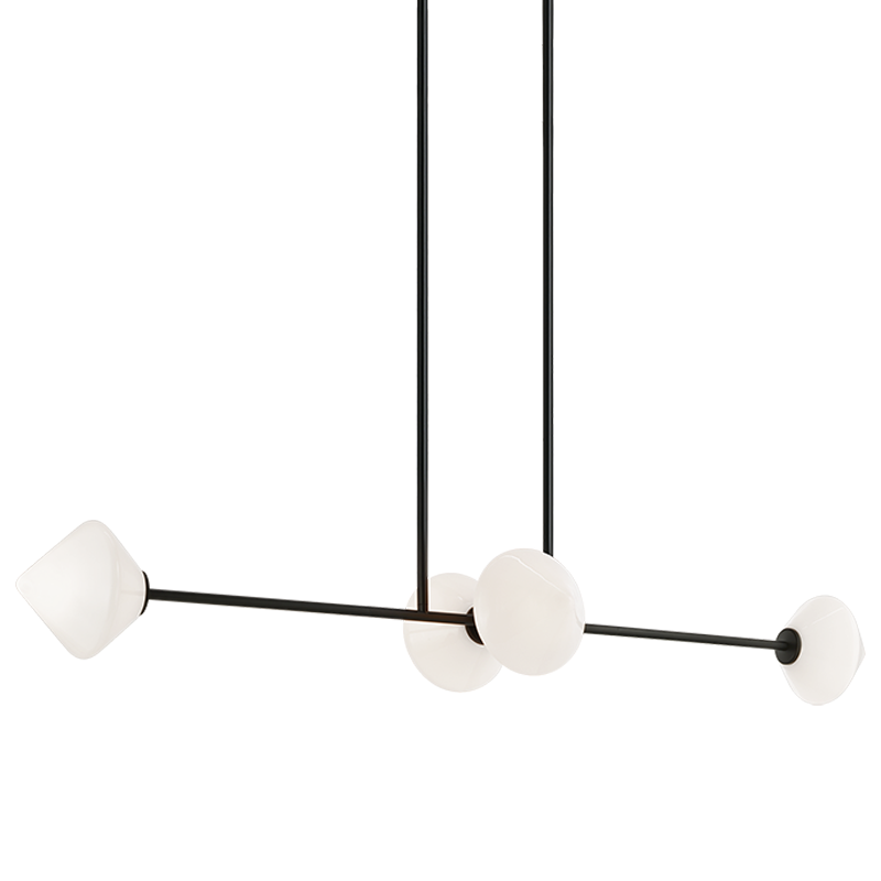 Matteo Lighting Novo 4-Light 47-in Linear Pendant Brass, Aged Brass