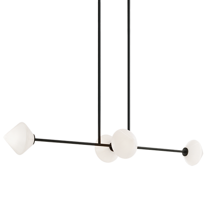 Matteo Lighting Novo 4-Light 47-in Linear Pendant Brass, Aged Brass