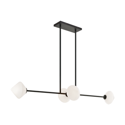 Matteo Lighting Novo 4-Light 47-in Linear Pendant Black