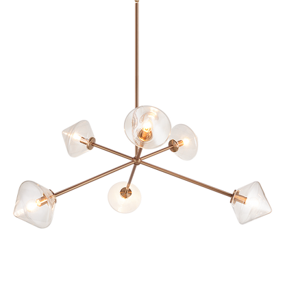 Matteo Lighting Novo 6-Light 34-in Chandelier Brass, Aged Brass