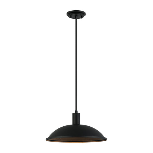 Matteo Lighting Farmley 1-Light Outdoor Pendant in Matte Black, 12"W (C81901MB) – canopy detail