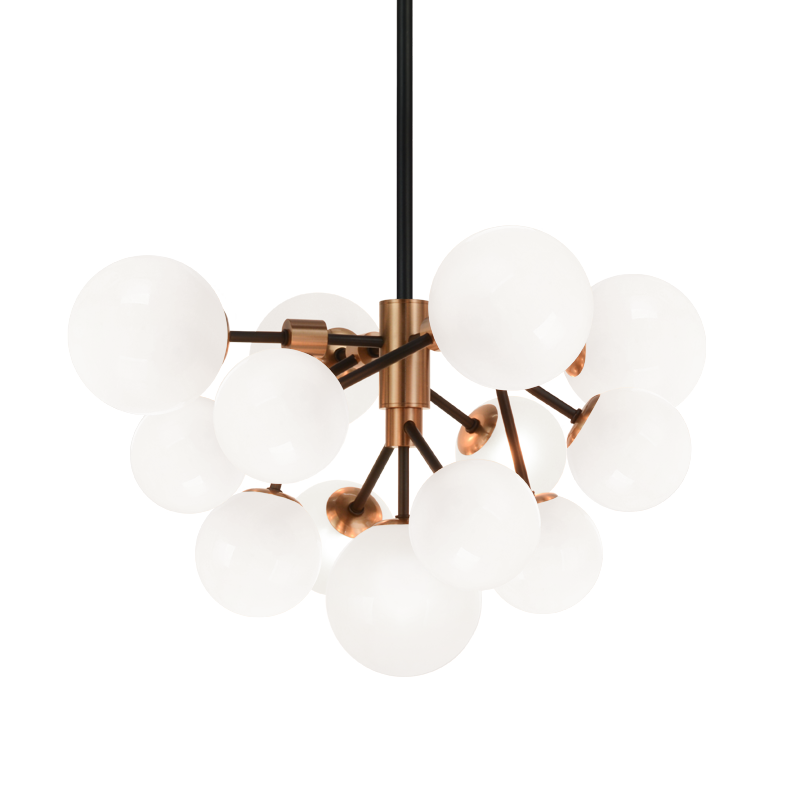 Matteo Lighting Novu 13-Light LED Chandelier Black, Aged Brass