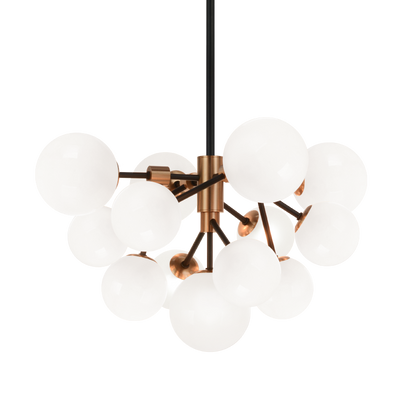 Matteo Lighting Novu 13-Light LED Chandelier Black, Aged Brass