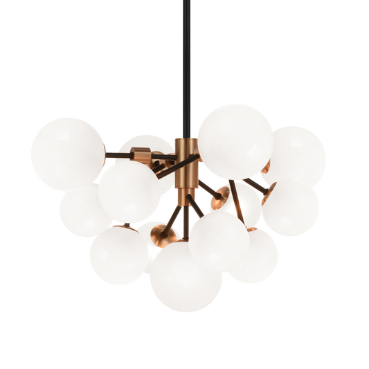 Matteo Lighting Novu 13-Light LED Chandelier Black, Aged Brass