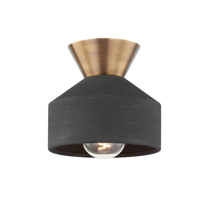 Troy Covina Flush Mount Patina Brass