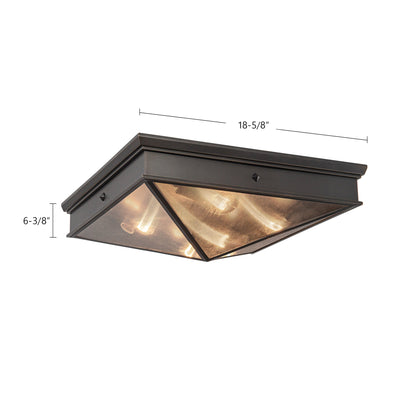 Cairo 19" Ribbed 4-Light Flush Mount