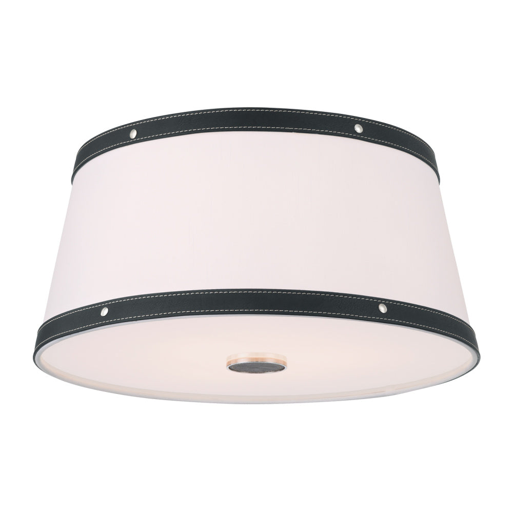Crystorama Callahan 17" 3-Light Flush Mount Polished Nickel