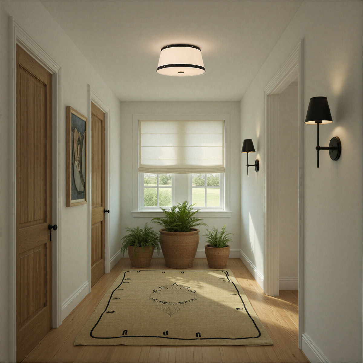 Crystorama Callahan 17" 3-Light Flush Mount Polished Nickel - lifestyle
