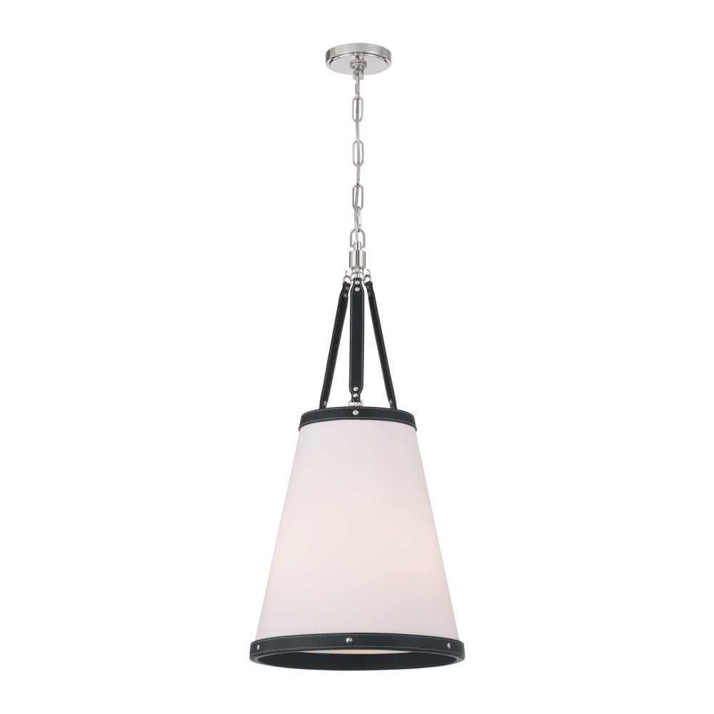 Crystorama Callahan 14.25" 3-Light Pendant Polished Nickel
