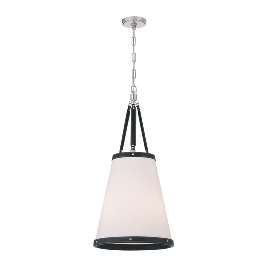 Crystorama Callahan 14.25" 3-Light Pendant Polished Nickel
