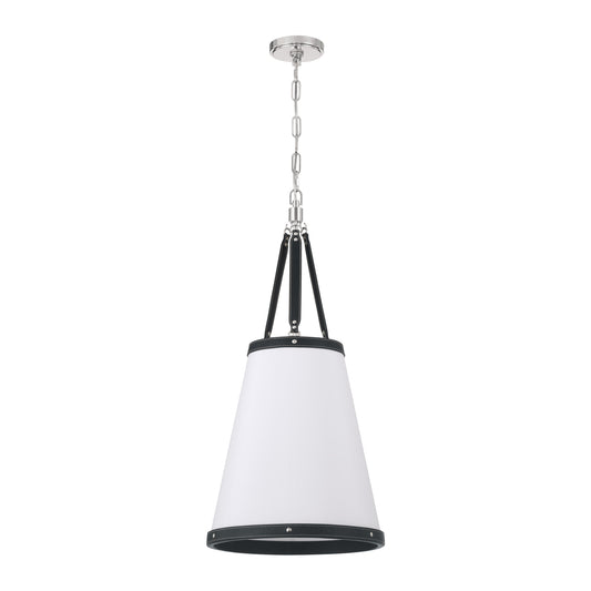 Crystorama Callahan 14.25" 3-Light Pendant Polished Nickel - detail