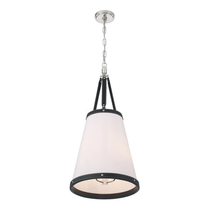 Crystorama Callahan 14.25" 3-Light Pendant Polished Nickel - detail