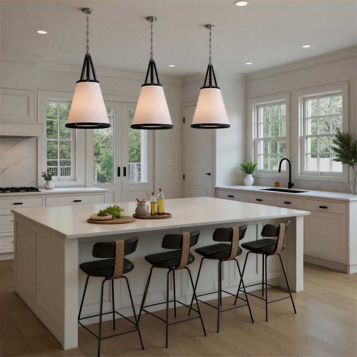Crystorama Callahan 18" 4-Light Pendant Polished Nickel - lifestyle