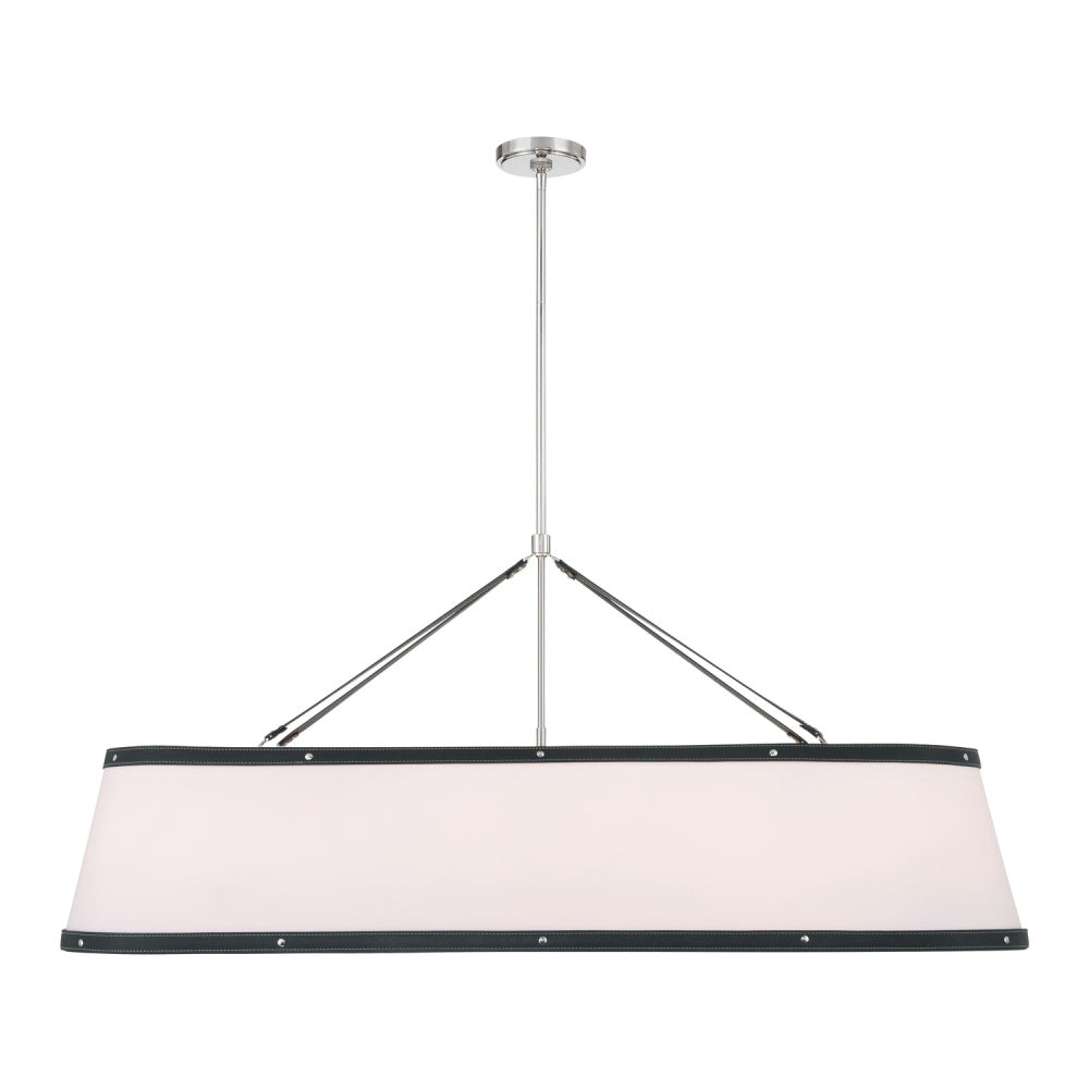 Crystorama Callahan 47.5" 6-Light Linear Chandelier Polished Nickel