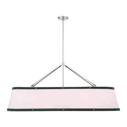 Crystorama Callahan 47.5" 6-Light Linear Chandelier Polished Nickel