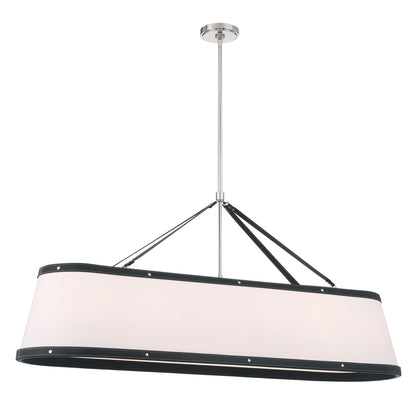 Crystorama Callahan 47.5" 6-Light Linear Chandelier Polished Nickel - detail
