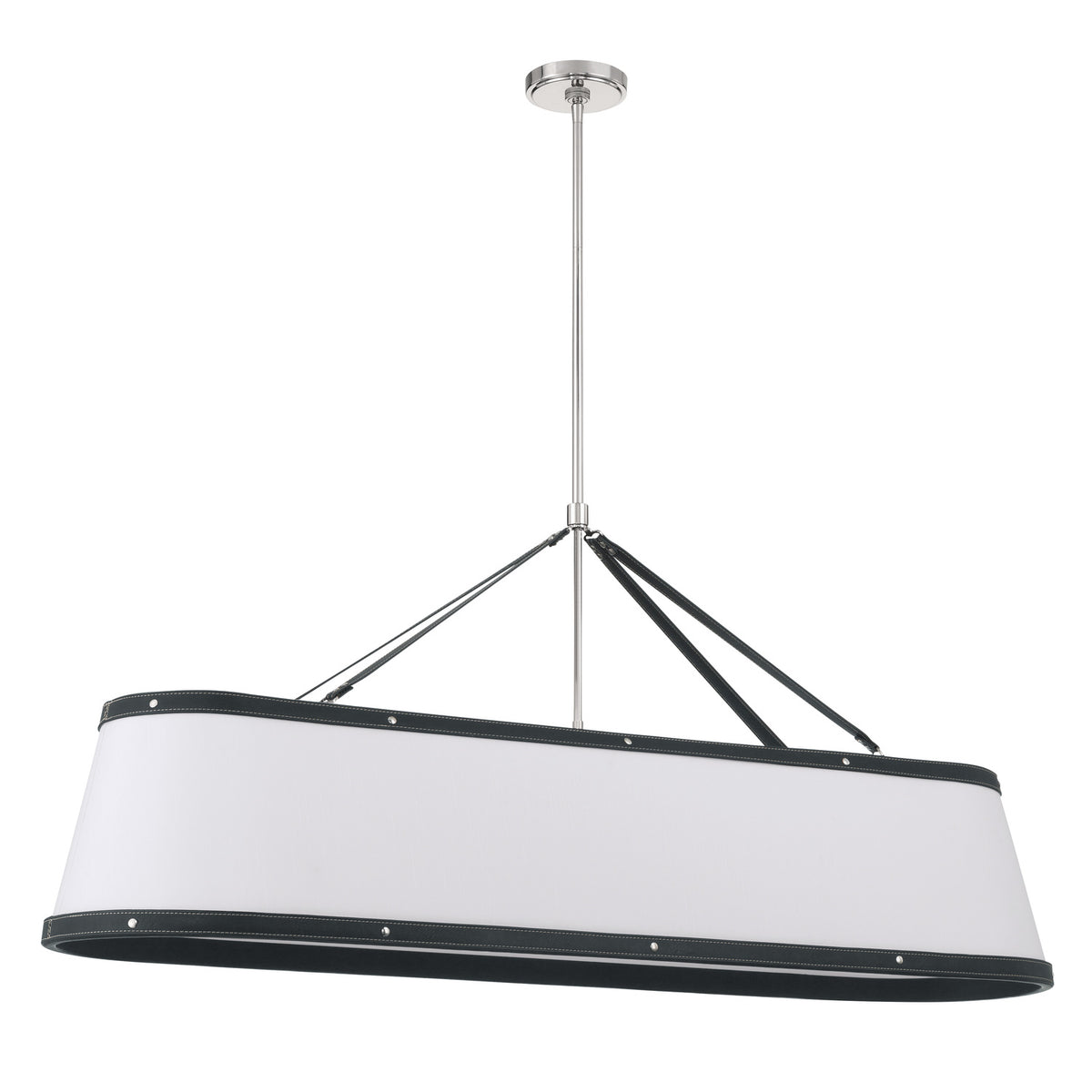 Crystorama Callahan 47.5" 6-Light Linear Chandelier Polished Nickel - detail