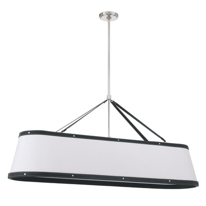 Crystorama Callahan 47.5" 6-Light Linear Chandelier Polished Nickel - detail
