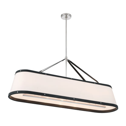 Crystorama Callahan 47.5" 6-Light Linear Chandelier Polished Nickel - detail