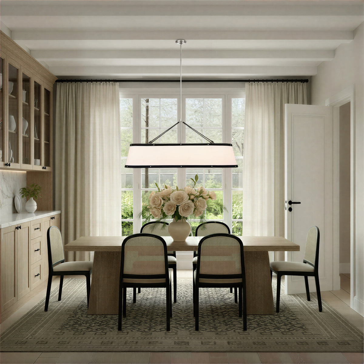 Crystorama Callahan 47.5" 6-Light Linear Chandelier Polished Nickel - lifestyle