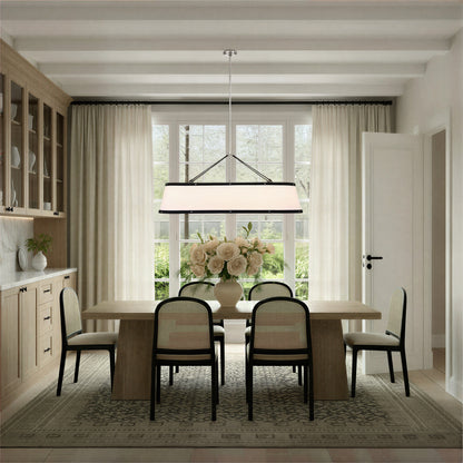 Crystorama Callahan 47.5" 6-Light Linear Chandelier Polished Nickel - lifestyle