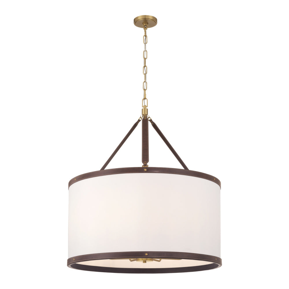 Crystorama Callahan 28" 8-Light Pendant Luxe Gold
