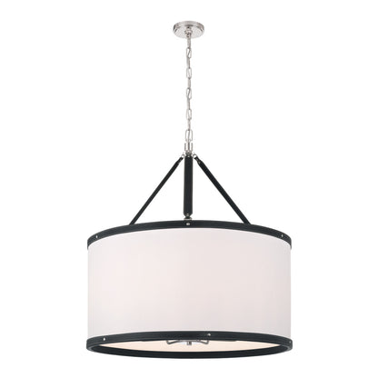 Crystorama Callahan 28" 8-Light Pendant Polished Nickel