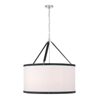 Crystorama Callahan 28" 8-Light Pendant Polished Nickel - detail
