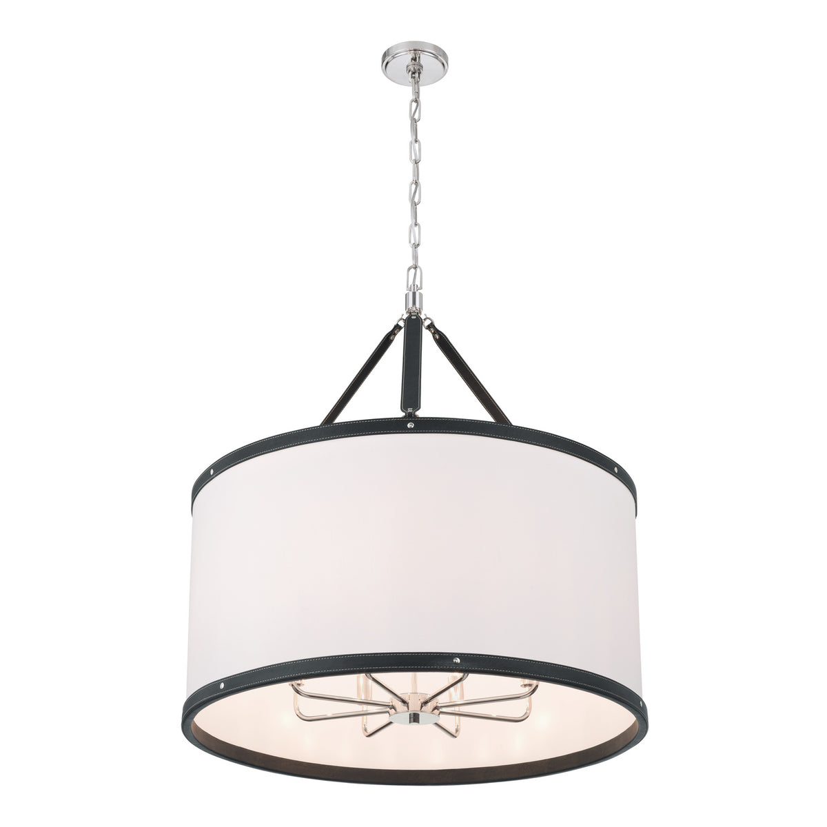 Crystorama Callahan 28" 8-Light Pendant Polished Nickel - detail