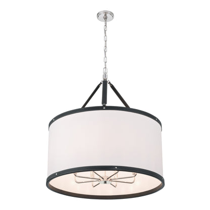 Crystorama Callahan 28" 8-Light Pendant Polished Nickel - detail