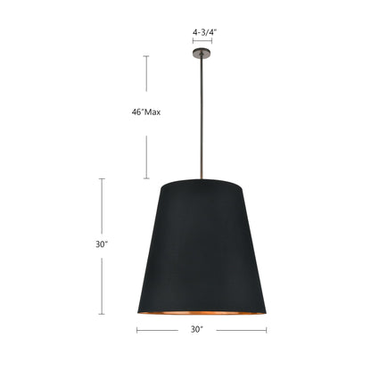 Calor 30" Linen 3-Light Pendant