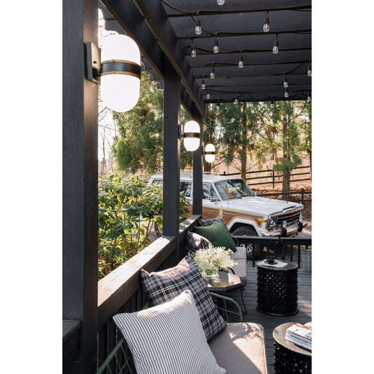 Capsule Outdoor 2 Light Matte Black & Textured Gold Wall Mount