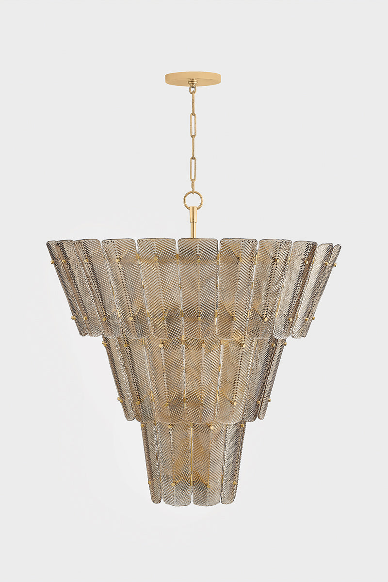 Hudson Valley Cassian 18-Light Chandelier Vintage Gold Leaf detail view 3